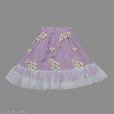 Pretty Stylish Kids Girls Lehenga Set, poly silk with embroidered stitching, size 12-8 years, India-made quality product at low price
