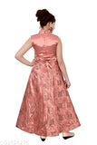 Silk satin blend western party dress for girls, age 4-5 years