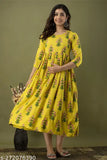 Feeding zip maternity tunic. Yellow cotton with floral embroidery