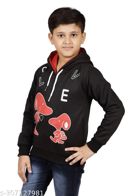 Boys wool sweatshirts with long sleeves, printed design for kids wear in winters. Comfortable, high-quality fabric and double thread material made in India