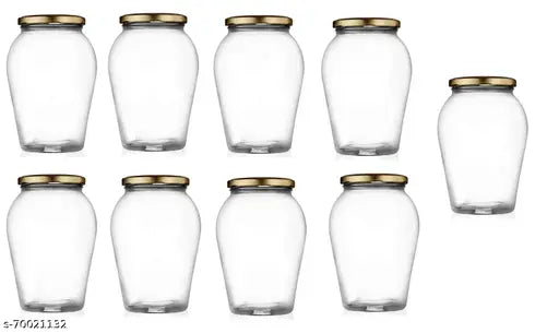 Clear glass jars, airtight, set of 10, for storage, 1000ml