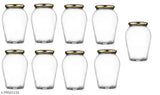 Clear glass jars, airtight, set of 10, for storage, 1000ml