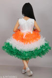 Colorful, Indian tricolor dress with ruffled fabric, suitable for special occasions