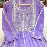 Riza Anarkali Lurex gown, rayon sleeves, embellished full-flare dress, Indian origin