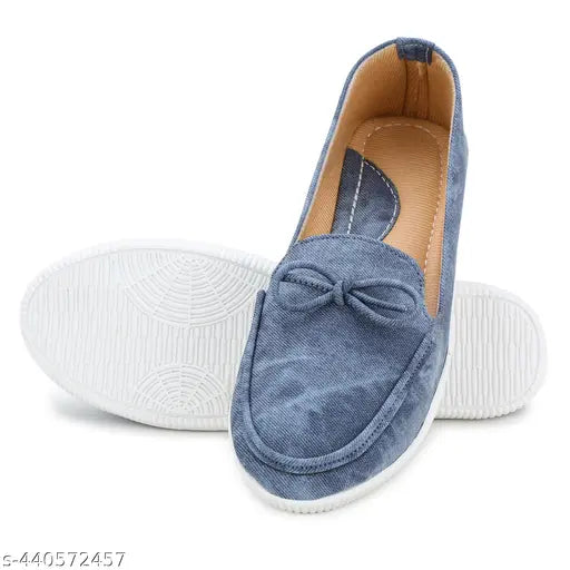 Soft PU women's memory foam loafers, lace-up design, lightweight and comfortable for belly, in sizes IND-4 to IND-8