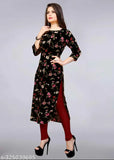American crepe printed combo kurta, three-quarter sleeve for daily, casual & festive wear. Sleeve length: 43 inches. Size options: S (36"), M (38"), L (40"), XL (42"), XXL (44"). Made in India
