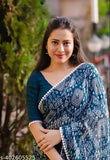 Chiffon saree new collection, printed pattern, free size (5.5m x 0.8m), Indian origin