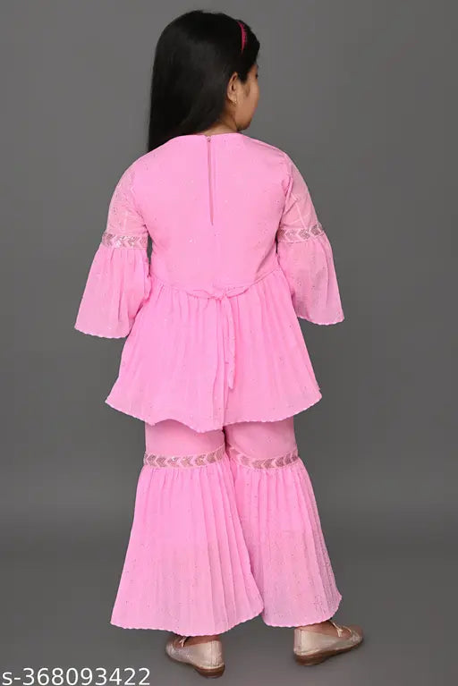 Pink lace children's outfit set