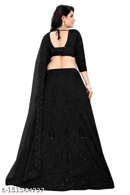 Designer taffeta silk heavy lehenga choli with embellished dupatta for Indian weddings and parties, semi-stitched (waist 44m, length 42m, dupatta 2.3m)