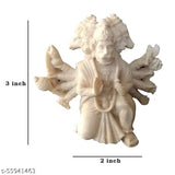 Handcrafted marble Niraj Art statue of Lord Hanuman, intricate details and multiple arms, for car dashboard or temple showpiece, 3D design, Bajrangbali form