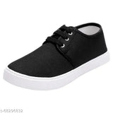 Black sports running shoes with white laces, featuring a high-top design and contrasting multicolor accents