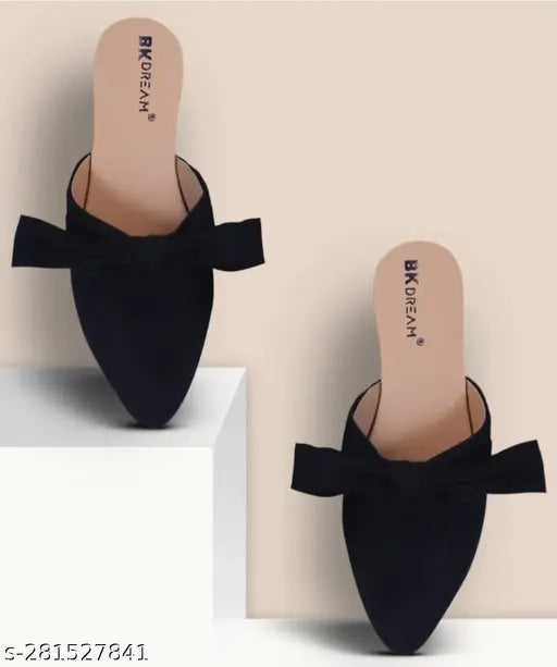 Synthetic women's ballerinas, open back, slip-on style flat for daily casual wear