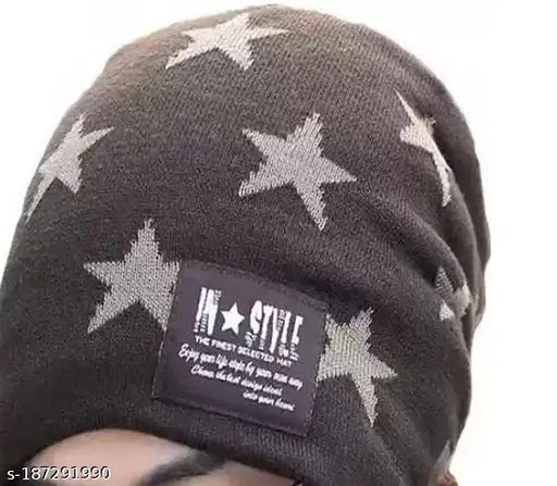 Wool-lined women's acrylic cap & neck scarf, stylish winter warm accessory
