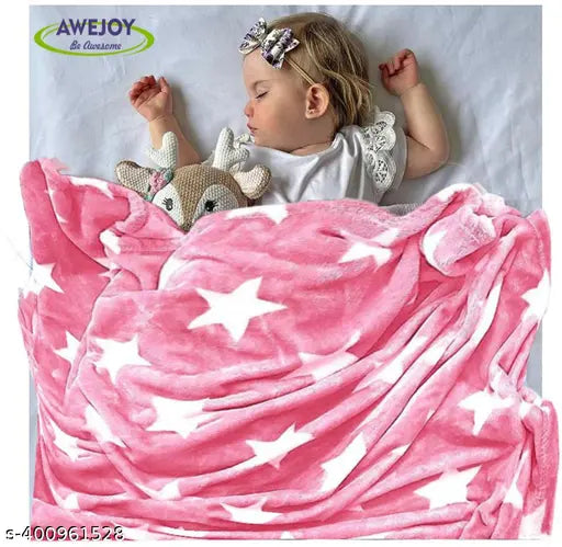 Brown star-patterned soft baby blanket, ideal for newborns and toddlers up to 6 months, perfect for air-conditioned environments, free size (100cm x 75cm)