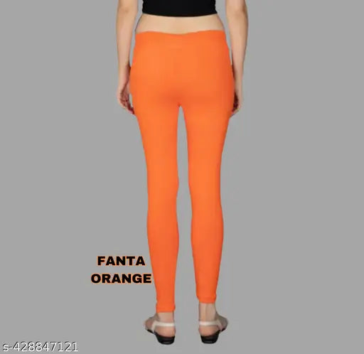 Solid cotton blend pocket jeggings, hosey recycled fabric, high-waisted, versatile, Indian origin