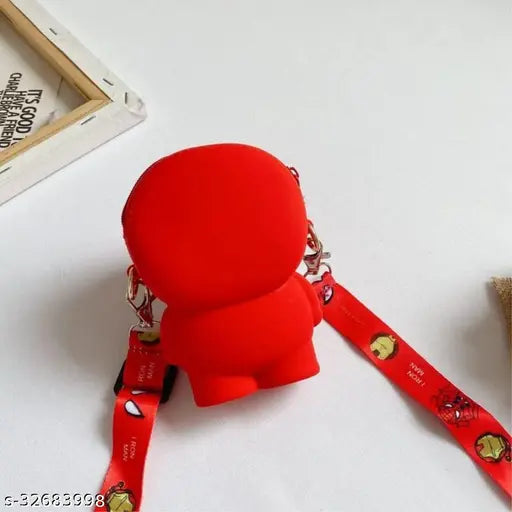 Solid synthetic Iron Man 3D silicon mini coin purse for girls, ideal for storing small items like keys, makeup, and phones