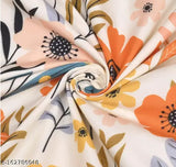 Glace Cotton botanical-patterned double king elastic fitted bedsheet with 2 pillow covers, fits up to 10-inch mattress