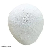 White cotton men's prayer cap set (8 pack), comfortable for daily use or special occasions like Eid, Ramadan, Haj, Umrah, or Islamic functions, made in India