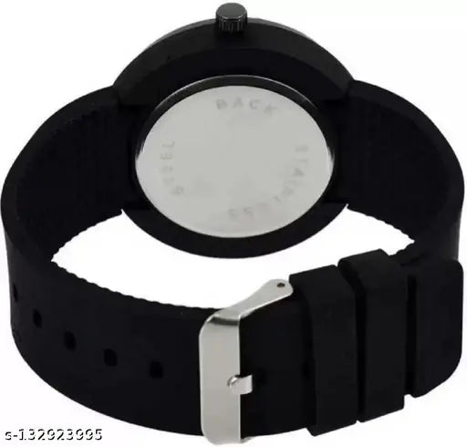 Black sports watch with orange strap