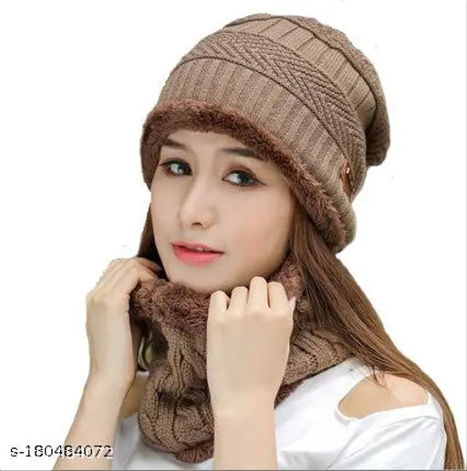 Black wool balaclava cap with Bennie cup, men & women's onesize, fur-patterned face cover