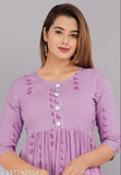 Purple embroidered cotton kameez