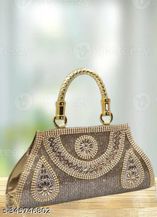 Gold sequin clutch purse