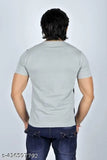 Short sleeves nylon 3Patti round neck t-shirts, pack of 4 in stylish vertical stripe pattern