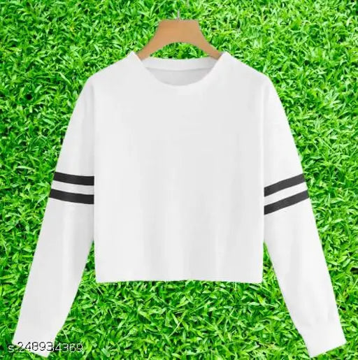 Trending women's cotton blend long-sleeved crop top, solid color, ideal for summer and winter, made in India