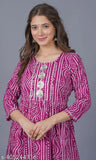 Women's cotton rayon printed anarkali kurta
