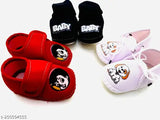 Cotton and Eva printed net baby booties combo (Set of 3) for newborn babies, suitable for both girls and boys, sizes 0-3 months to 9-12 months. High-quality, fashionable, and safe for all activities. Made in India