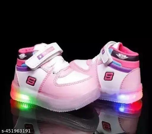 Pink and white light up sneaker