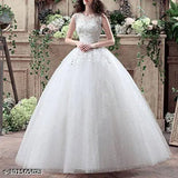White, lace, floor-length wedding skirt