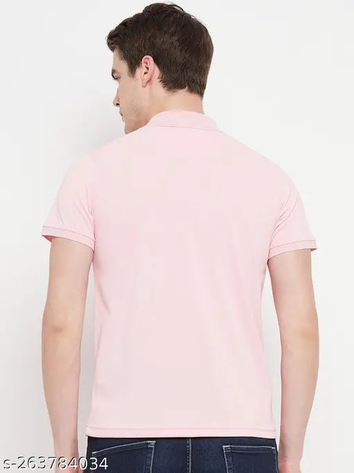 OGEN men's cotton half sleeves solid polo neck t-shirt, printed net design, India-made, M-XXXL sizes available