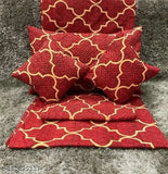 Home/Hotel 5pc bedsheet set , 1 King size Bedsheet , 2 Pillow Covers with Embroidery+ 2 Cushion Covers with Embroidery with filler, Heavy Quality Multicolor five piece set.