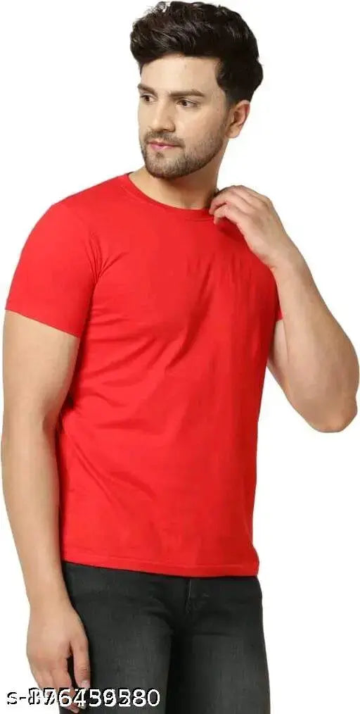 Comfortable polyester short-sleeve men's t-shirt in various sizes (S, XL, L, M, XXL), made in India