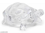 Crystal glass turtle plated Feng Shui plate, holistic development & prosperity, Indian handicraft artifact for Vastu decor