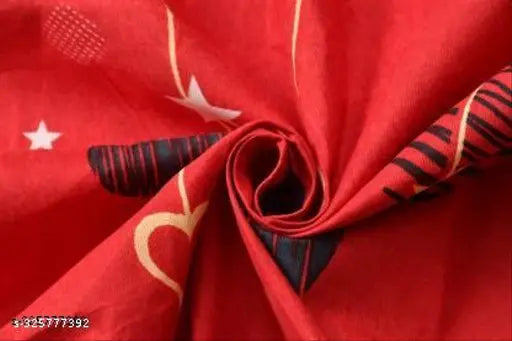 Romantic polycotton double queen fitted bedsheet with 2 pillow covers, ideal for summer anniversaries, made in India
