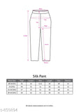 The image shows a pair of women's pants displayed in two colors. One is gold, and the other appears to be black. They feature side pockets and are likely made of cotton or silk fabric, given their luxurious appearance