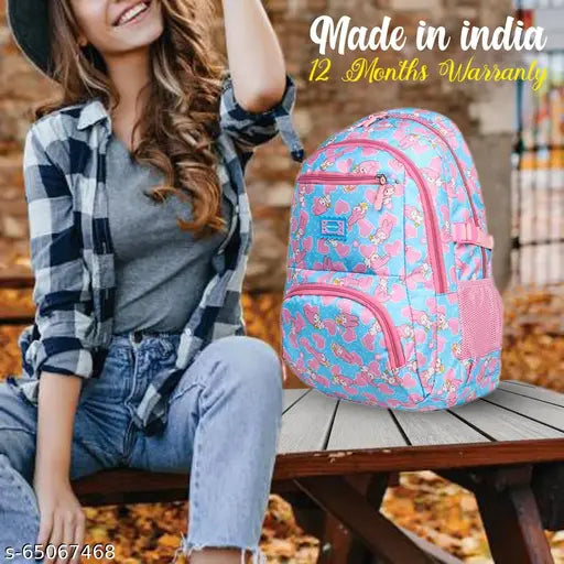 Sky blue, water-resistant, high storage Tinytot backpack for girls & women, perfect for school/college travel