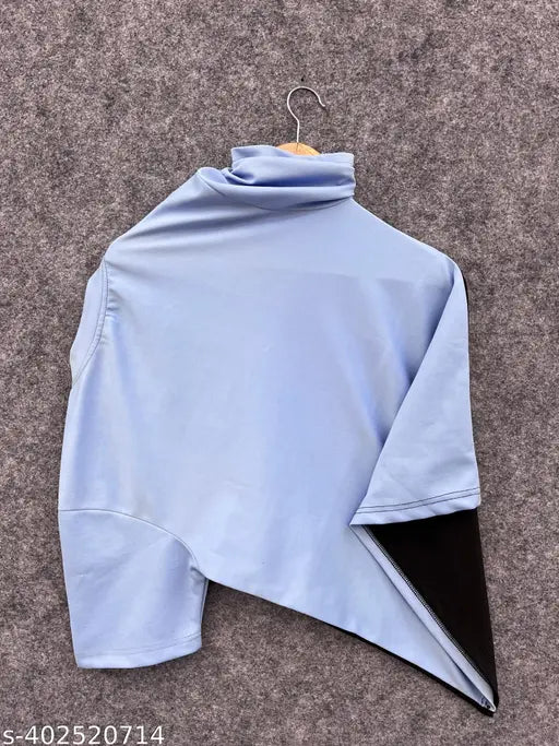 Blue Reguler Fit Polyester T-Shirt, lycra short sleeves, printed cotton for casual party wear (India)