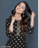 Trendy Rayon Kurta Set with Palazzos, printed net, three-quarter sleeves - soft, breathable Indian fashion for women (S-XXXL)