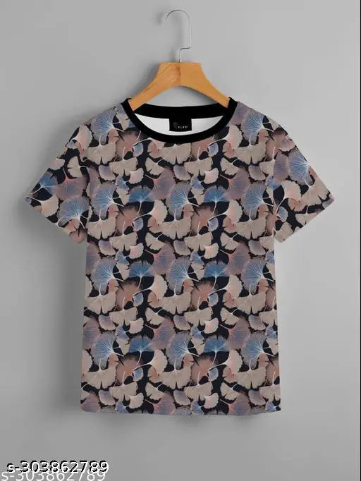 Black and white graphic tee with floral design