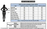Women's straight rayon print kurti and sharara set size chart