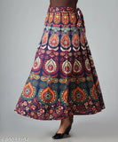 Paisley print cotton wraparound skirt for women, vibrant net pattern, free size available
