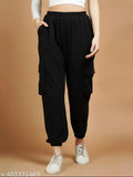 Black linen pants, high waist, elastic waistband
