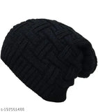 Soft woolen slouchy beanie, premium quality, keeps you warm in cold temperatures. Embroidered design, grey inner lining, suitable for outdoor activities