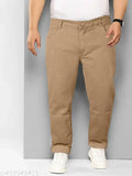 Brown cotton men's relaxed fit jeans