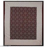 Cotton double bedsheet with 2 ethnic motif pillow covers, fine quality for adult summer use, India-made