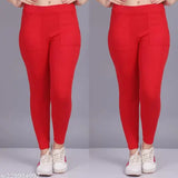 Cotton blend, fashionable women's pocket jeggings pack 2 - soft, stretchy, and breathable pants for outdoor or casual wear