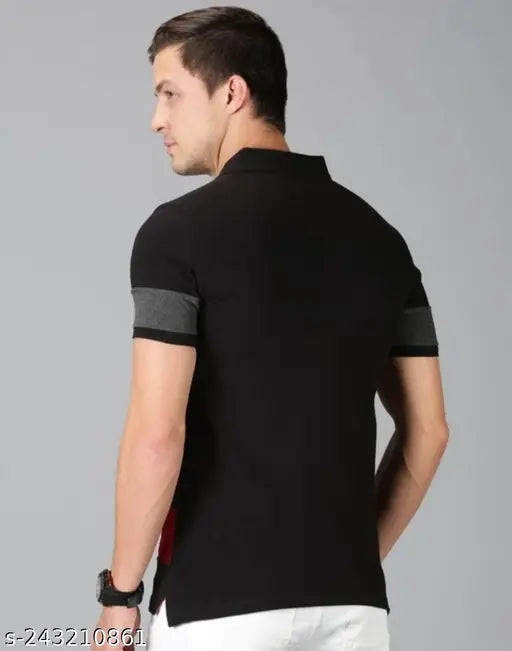 Cotton polo t-shirts for men and women, stylish and trendy, solid color short sleeves. (Maroon, black, blue) Made in India